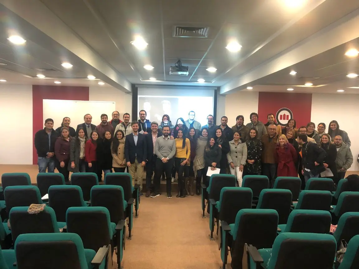 One of the sessions, with the room full